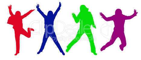 color jumping silhouettes