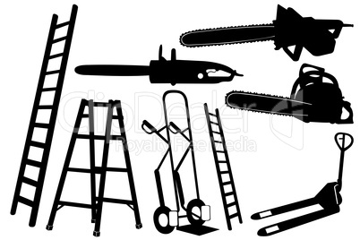 Set Of Tools And Ladders