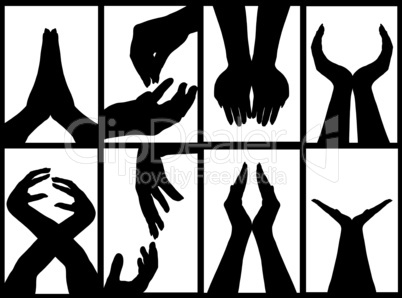 Hands Silhouette Collage