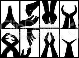 Hands Silhouette Collage