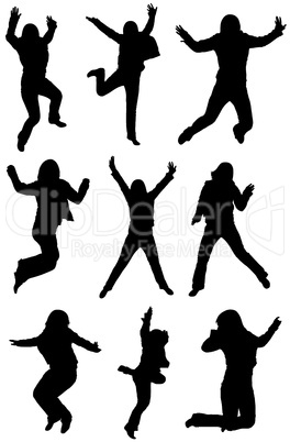 jumping silhouettes