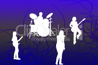 singing band silhouette