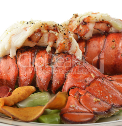 Grilled Lobster Tail  With Asparagus