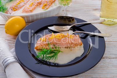 salmon grilled with dill