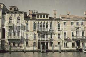 Gebäude am Canal Grande, Venedig,Vintage Style
