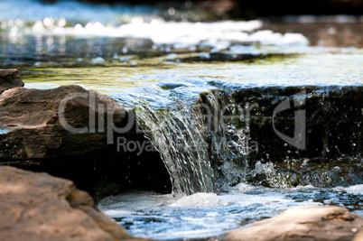 up-close stream waterfall