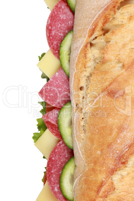 Salami Sandwich von oben