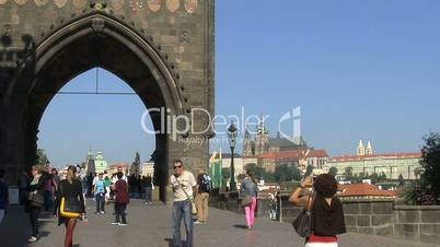 Charles Bridge bridge tower time lapse,Prague,Czech Republic