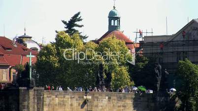 Charles Bridge people time lapse,Prague,Czech Republic