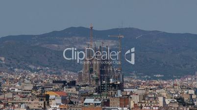 Zoom out from the Sagrada familia,Barcelona,,Spain