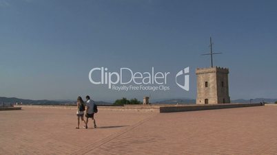 Rooftop pan Castell de Montjuc,Barcelona,,Spain