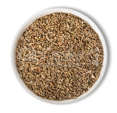 Anise seeds in plate isolated