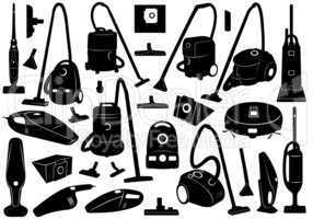 Set Of Different Vacuum Cleaners