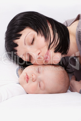 portrait of mother with her baby boy