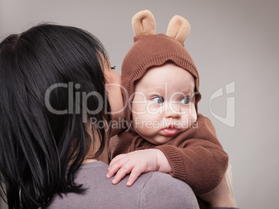 portrait of mother with her baby boy