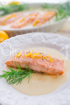 salmon grilled with dill