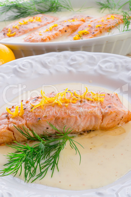 salmon grilled with dill