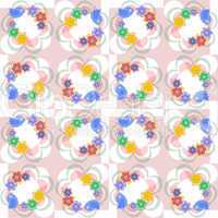 Flowers, leaves and love birds seamless pattern