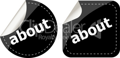 about black stickers set icon button