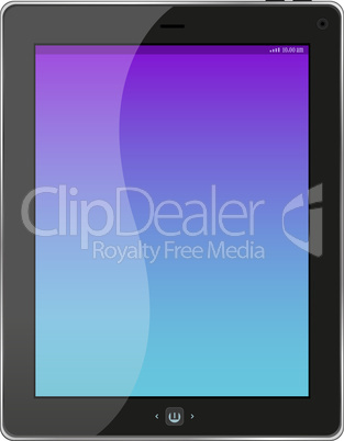Touchscreen tablet pc with blue screen