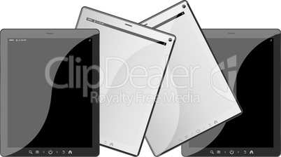 Set of mobile electronic technics. tablet pc set