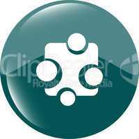 Abstract glossy web button icon, isolated on white