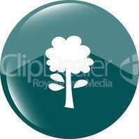 Tree icon on round button collection original illustration