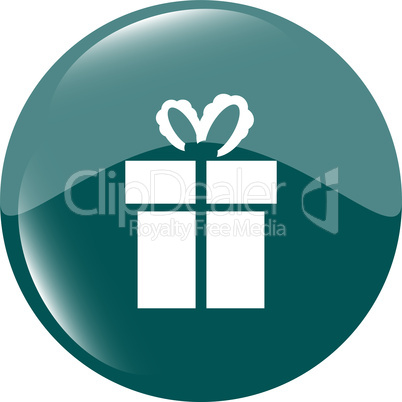 Holiday gift box icon web button