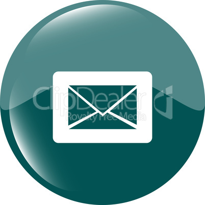 Email icon on glossy round button