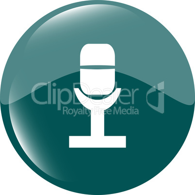 Retro microphone icon glossy button