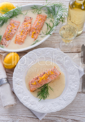 salmon grilled with dill