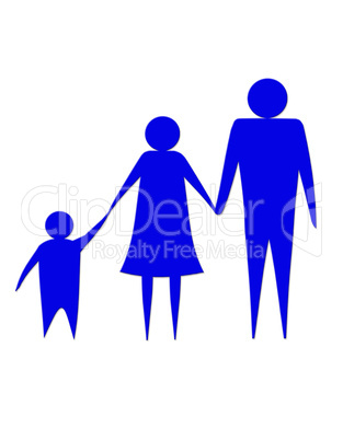 illustration of family of three persons