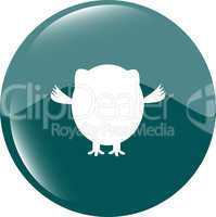 Owl icon button isolated