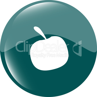 Apple icon on round button collection original illustration