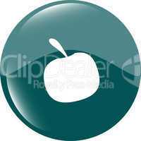 Apple icon on round button collection original illustration