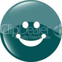 Smile icon glossy button