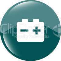 battery round web glossy icon button