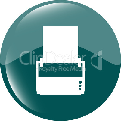 printer glossy icon buttons for web