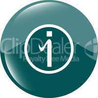 glossy web button with information sign. Rounded shape icon