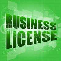 business license on digital touch screen