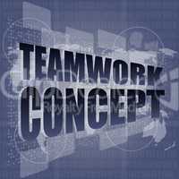 teamwork concept - business growth on touch screen