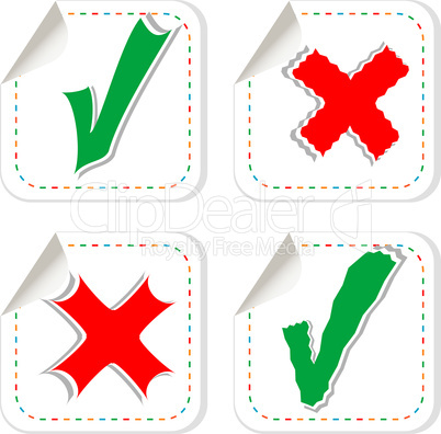 Check mark stickers label tag set