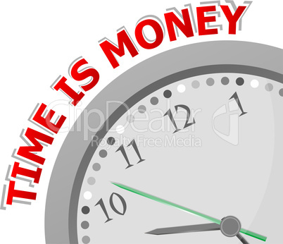 Time is money, isolated clock with money time icon