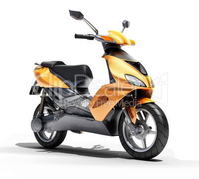 Trendy orange scooter close up