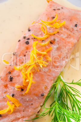 salmon grilled with dill