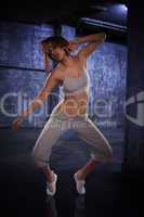 agile young female hip hop dancer