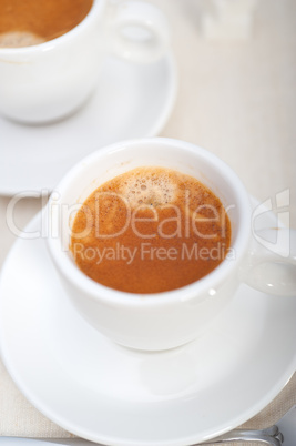 Italian espresso coffee and sugar cubes