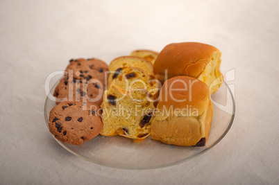 selection of sweet bread and cookies