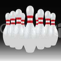 Set of bowling pins