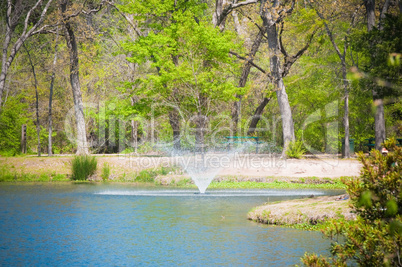 Beautiful pond water fountain